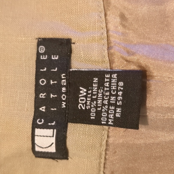 Vintage CAROLE LITTLE beige linen dress size 20 - Picture 7 of 12